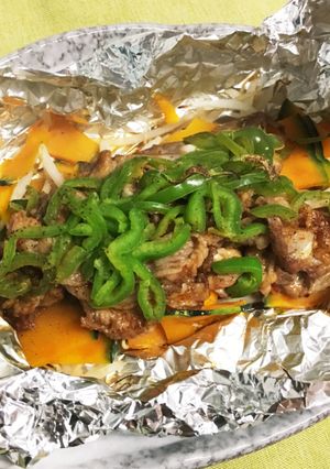 かぼちゃと豚肉のホイル焼き-レシピのメイン写真