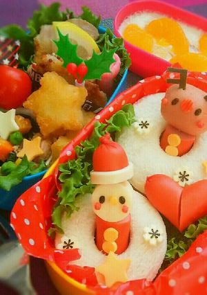 クリスマス弁当 サンタ&トナカイサンド-レシピのメイン写真