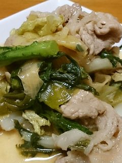 白菜と春菊と豚肉のさっぱり中華炒め♪-レシピのメイン写真