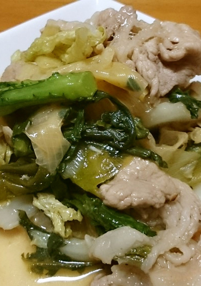 白菜と春菊と豚肉のさっぱり中華炒め♪-レシピのメイン写真