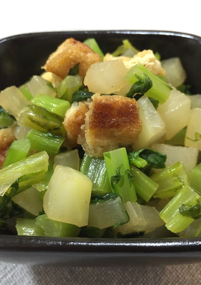 ご飯のおとも☆大根の葉と薄揚げの炒めたん-レシピのメイン写真
