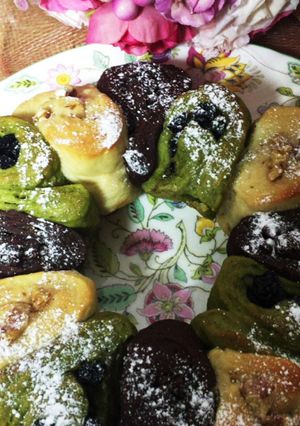 米粉入り　3色　クリスマスリースパン-レシピのメイン写真