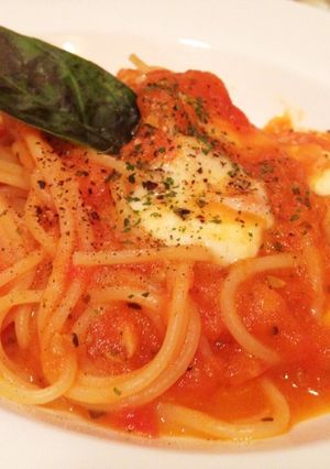 トマトとモッツァレラチーズのパスタ♪-レシピのメイン写真