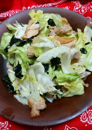☆親鶏とレタスののりサラダ☆-レシピのメイン写真