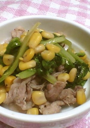 サラダ菜の豚こま炒め-レシピのメイン写真