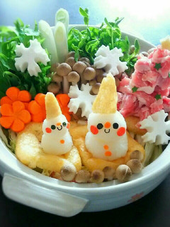 大根おろし雪だるまとお肉ツリーデコ鍋-レシピのメイン写真