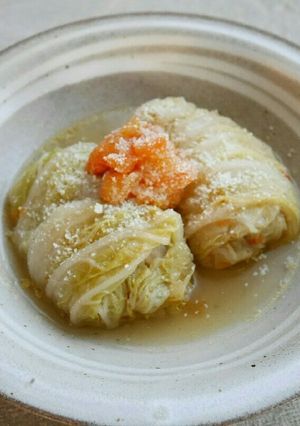 圧力鍋で♪コンソメトマト白菜ロール豆腐入-レシピのメイン写真