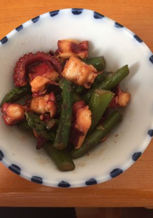 タコとアスパラの醤油炒め-レシピのメイン写真