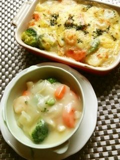クリームシチューからのドリア&グラタン-レシピのメイン写真