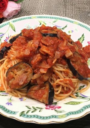 なすとベーコンのトマトパスタ-レシピのメイン写真