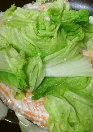 鮭と白菜蒸し♪フライパンに置くだけ-レシピのメイン写真