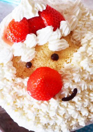 かわいいサンタさんのクリスマスケーキ✨-レシピのメイン写真