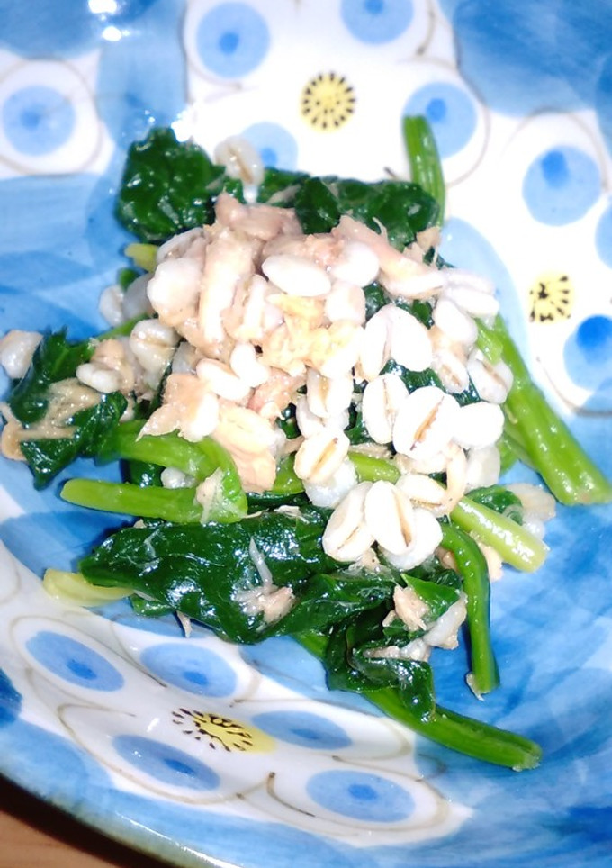 押し麦とほうれん草の和え物-レシピのメイン写真