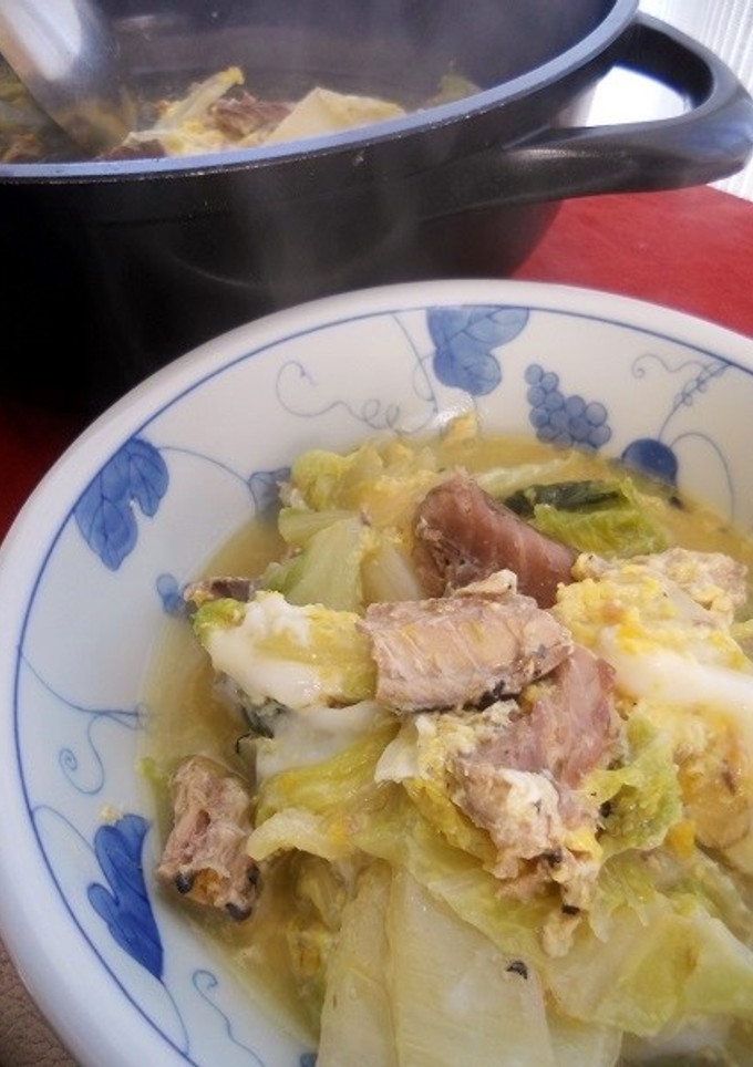 サバの水煮缶と白菜の玉子とじ-レシピのメイン写真