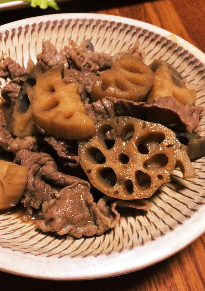 厚切りれんこんと牛肉の甘辛しょうゆ煮-レシピのメイン写真