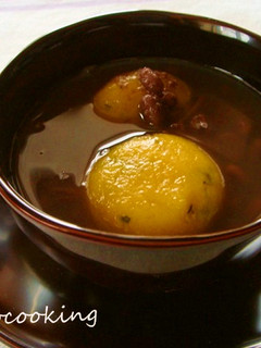 冬至に♪かぼちゃ団子のぜんざい-レシピのメイン写真