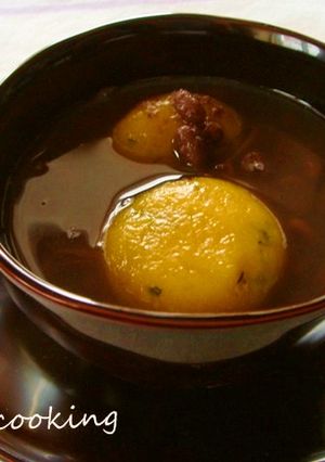 冬至に♪かぼちゃ団子のぜんざい-レシピのメイン写真