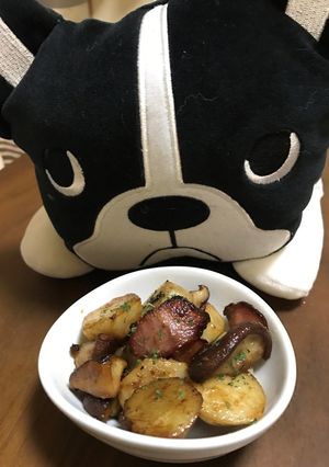 里芋・しいたけ・ベーコンのバター醤油-レシピのメイン写真