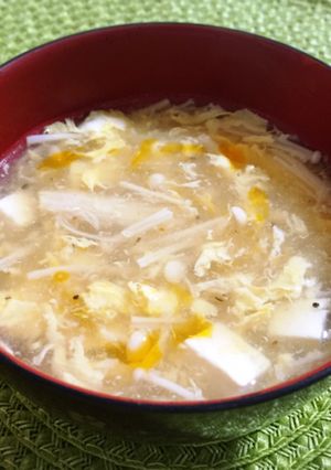 豆腐とえのきの酸辣湯風かきたま汁-レシピのメイン写真