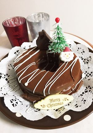 簡単！クリスマスリースチョコケーキ☆-レシピのメイン写真