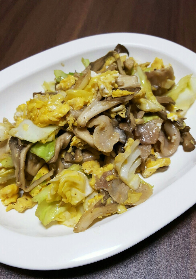 簡単！節約☆豚肉と舞茸の卵炒め-レシピのメイン写真