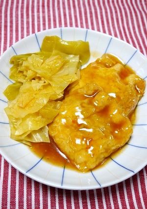 簡単！おあげハンバーグのキャベツ煮-レシピのメイン写真