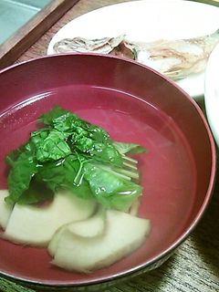 椎茸軸と菜の花のお吸い物-レシピのメイン写真