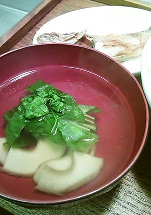 椎茸軸と菜の花のお吸い物-レシピのメイン写真