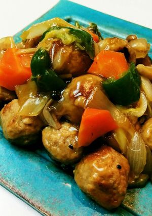 冷凍肉団子の甘酢あん炒め～酢豚風～-レシピのメイン写真