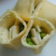枝豆と薄切り餅のきんちゃく♪