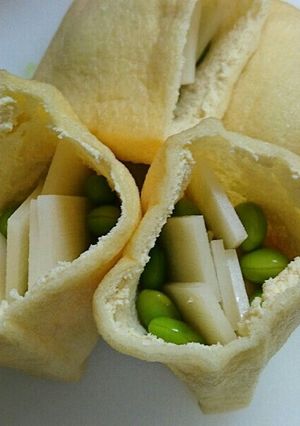 枝豆と薄切り餅のきんちゃく♪-レシピのメイン写真