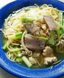 残った刺身で作る減量中のスープパスタ