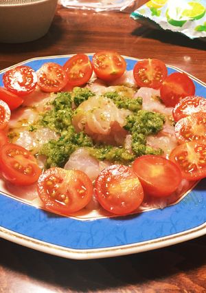 ＊白身魚のバジルソースカルパッチョ＊-レシピのメイン写真