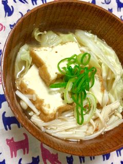 厚揚げ・キャベツ・えのき茸のお味噌汁♬-レシピのメイン写真