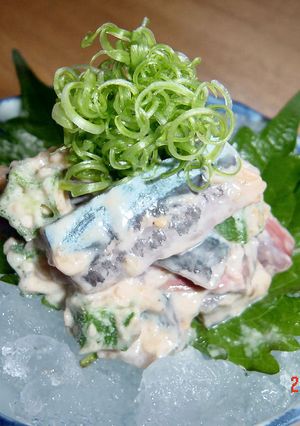秋刀魚刺身（西京味噌と梅のさっぱり和え）-レシピのメイン写真