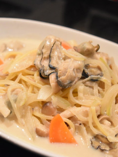 牡蠣と豆乳のスープパスタ-レシピのメイン写真
