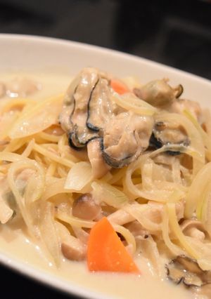 牡蠣と豆乳のスープパスタ-レシピのメイン写真