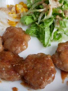 不器用甘酢胡麻豚こま団子-レシピのメイン写真
