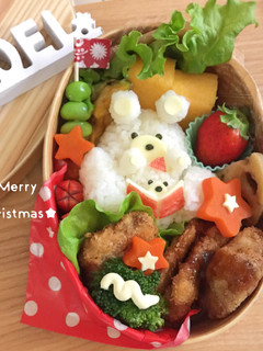 クリスマス☆白くま親子弁当♡キャラ弁♫-レシピのメイン写真