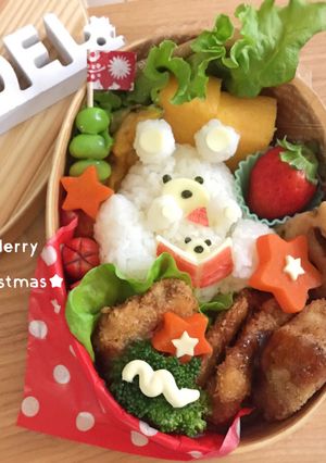 クリスマス☆白くま親子弁当♡キャラ弁♫-レシピのメイン写真