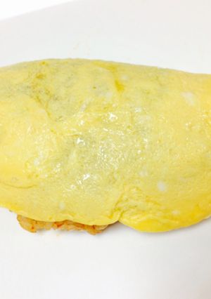 絶対成功する！レンジで卵１コのオムライス-レシピのメイン写真