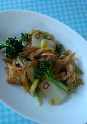 油揚げ入り!白菜とマイタケの中華風炒め♪-レシピのメイン写真