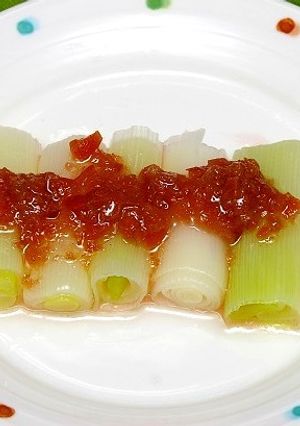 ゆでねぎサラダの梅ソースがけ-レシピのメイン写真