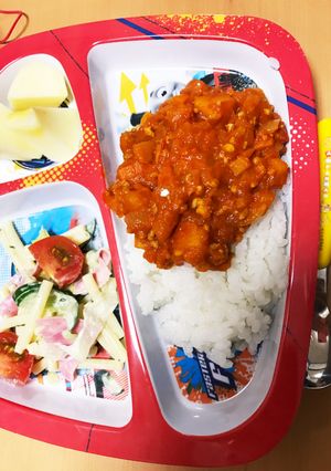 簡単！かぼちゃのドライカレー！幼児にも！-レシピのメイン写真