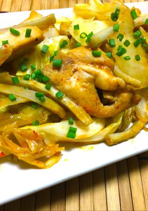 ご飯が進むおかず☆鶏ごぼうキムチ炒め-レシピのメイン写真