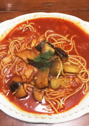 ナスツナトマトスープパスタ-レシピのメイン写真