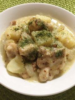 鶏肉とじゃがいもの粒マスタードクリーム煮-レシピのメイン写真