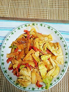 キャベツと赤ピーマンの味噌キムマヨ炒め-レシピのメイン写真