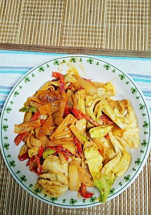 キャベツと赤ピーマンの味噌キムマヨ炒め-レシピのメイン写真