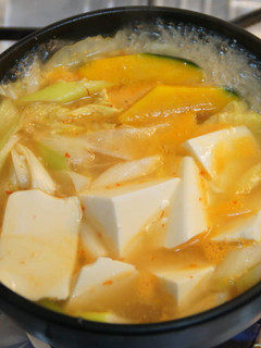冬至に、豆腐と南瓜のピリ辛味噌鍋-レシピのメイン写真
